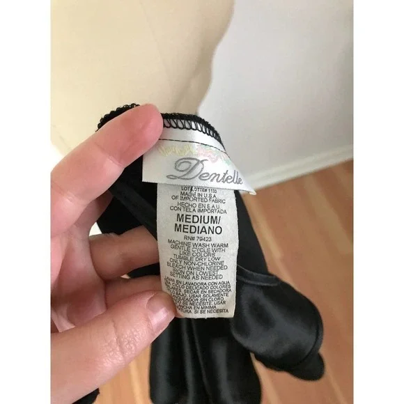 Black Mesh‎ Slip Dress with Bow Heart Print Satin - Picture 8 of 8